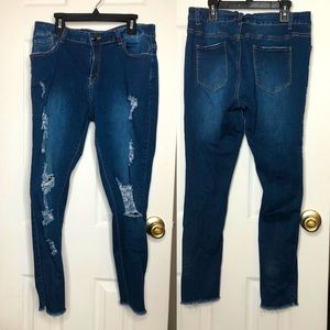 Distressed jeans
